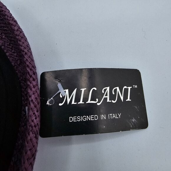 Men’s Milani Designed in Italy 100% Straw Hat Size L/xl Purple Brand New - Picture 6 of 6